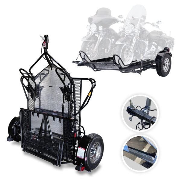 Go! Series Ride-Up Folding Motorcycle Trailer – Dual Rail Steel Utility Trailer